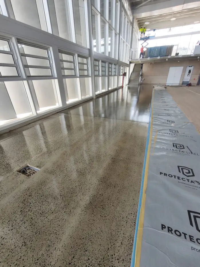 Ground-and-sealed concrete floor in a West Ryde fit-out