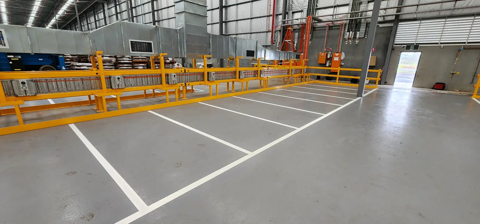 Industrial warehouse epoxy flooring at DHL distribution centre Sydney