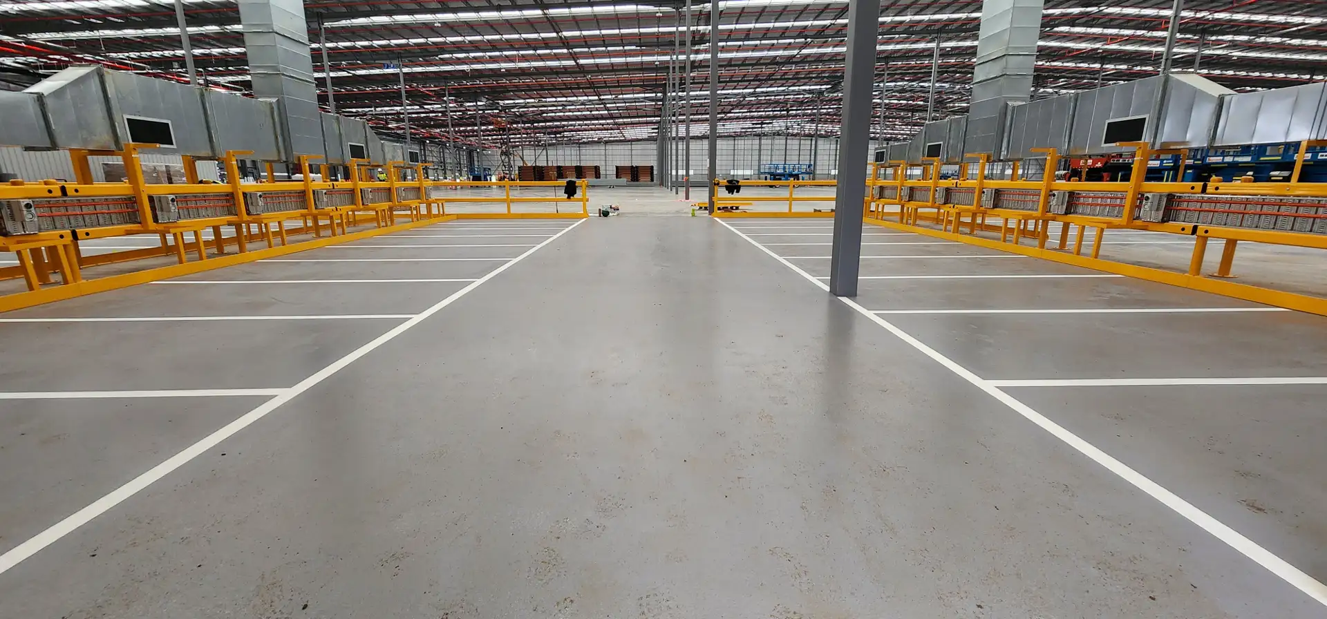 DHL Horsley Park warehouse commercial epoxy floor and line marking - completed area