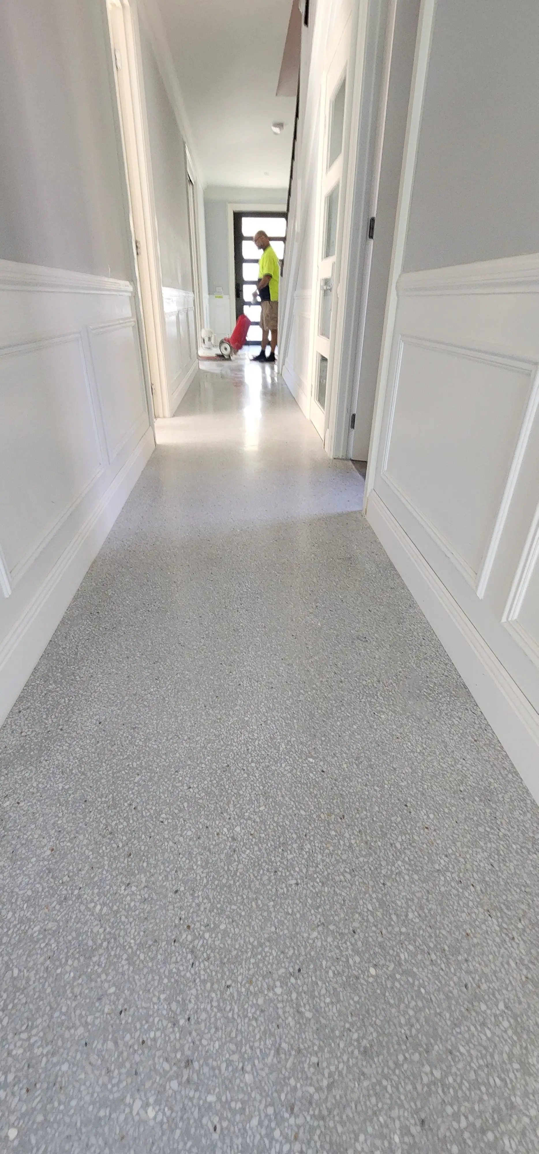 Elumi Studio Rosebery white terrazzo floor completed