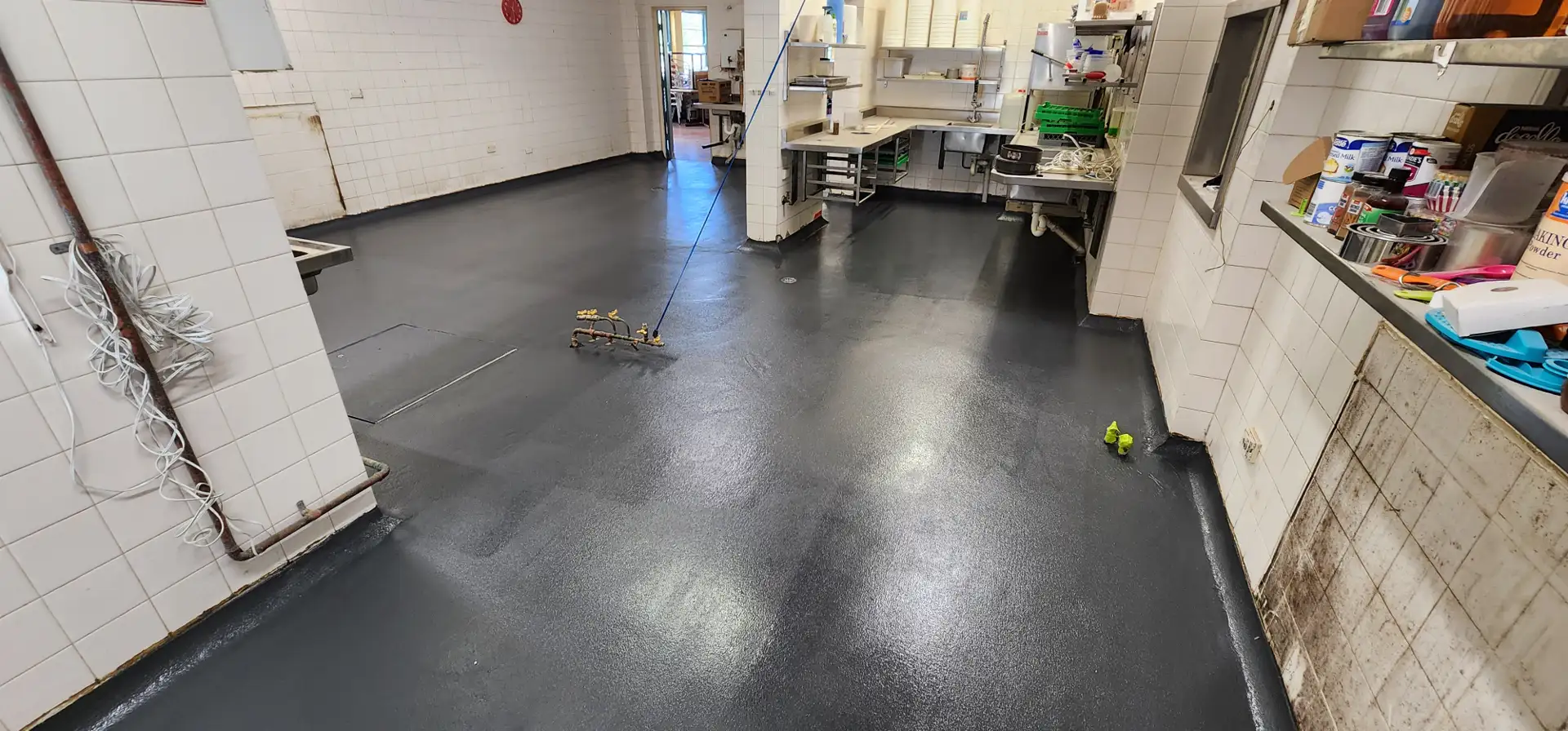 Commercial kitchen PU cement floor completed, Mount Colah NSW