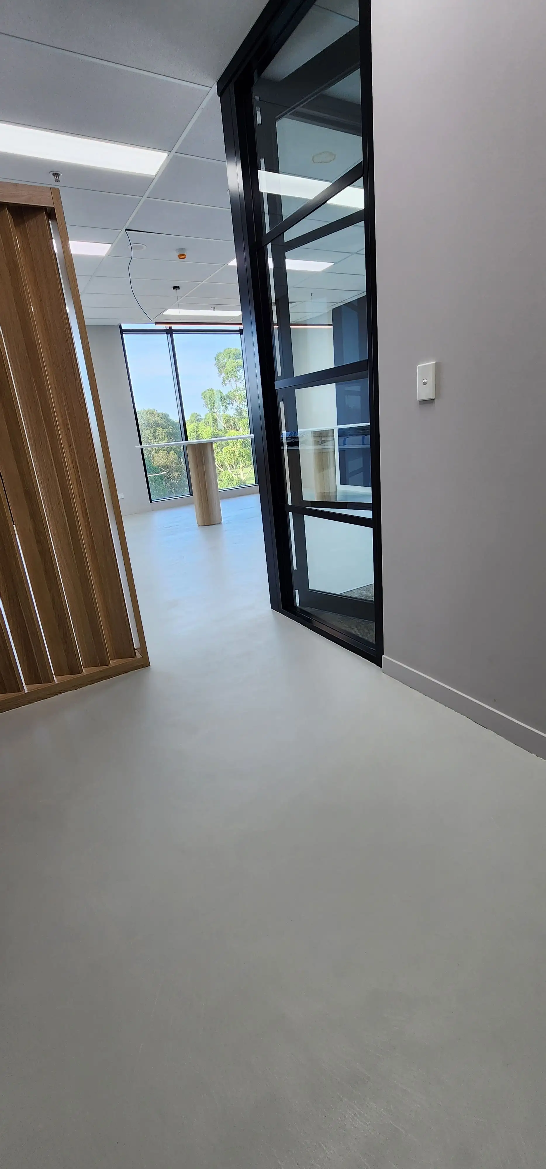 Woolooware commercial office microcement floor - reception area